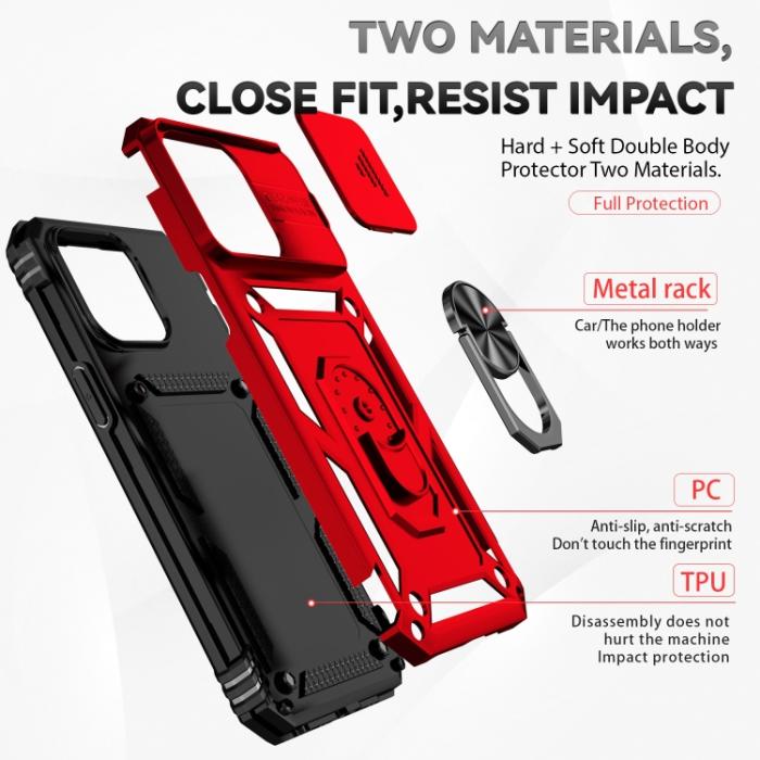 Bild 3, iPhone 15 Pro Skal CamShield Armor Ring Röd