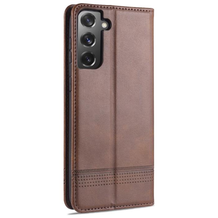 Bild 3, Samsung Galaxy S21 - AZNS Flip Fodral - Brun