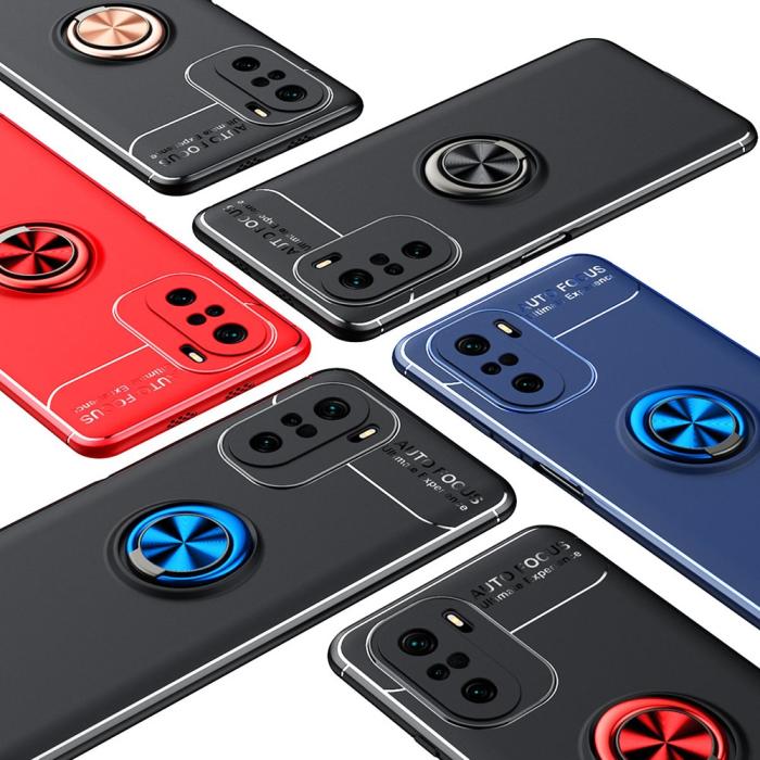 Bild 2, Xiaomi Mi 11i - Ring Skal - Svart/Röd