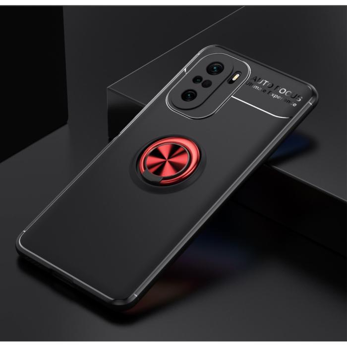 Bild 3, Xiaomi Mi 11i - Ring Skal - Svart/Röd