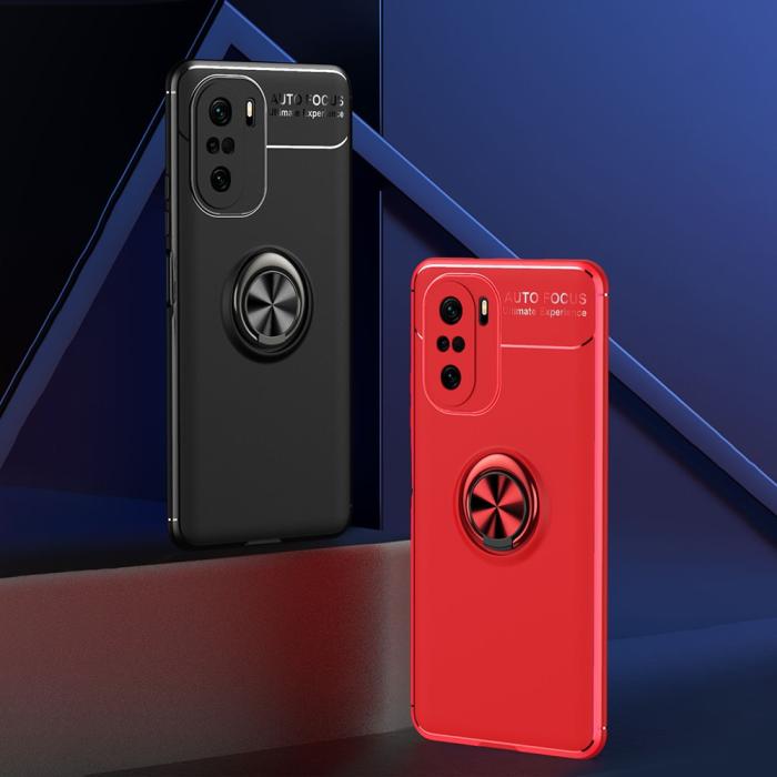 Bild 4, Xiaomi Mi 11i - Ring Skal - Svart/Röd