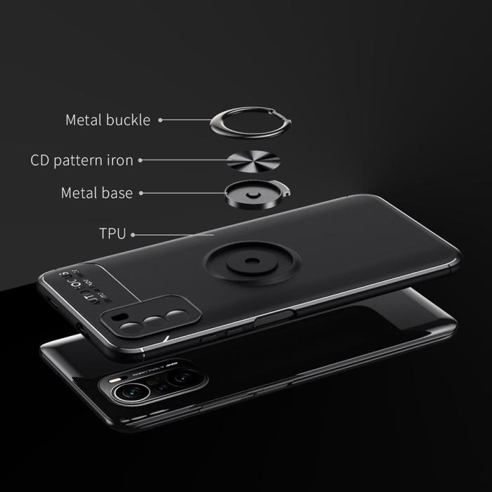 Bild 5, Xiaomi Mi 11i - Ring Skal - Svart/Röd