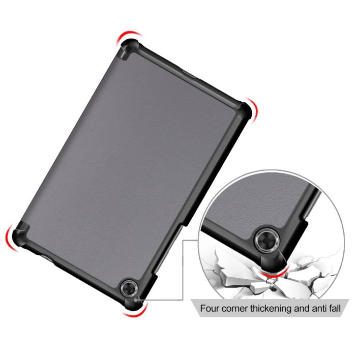 Bild 5, Lenovo Tab M8 2nd Gen (HD) Litchi Tri-Fold Fodral Grå