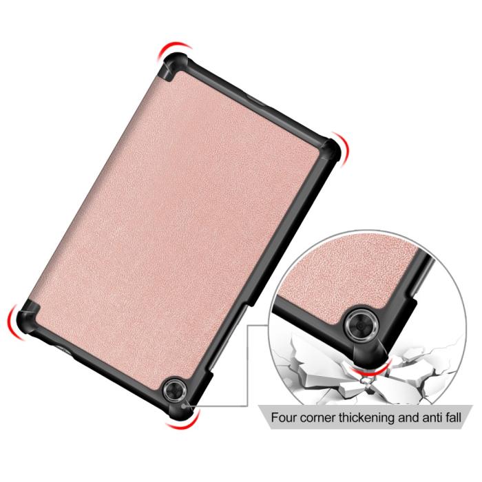 Bild 5, Lenovo Tab M8 2nd Gen (HD) Litchi Tri-Fold Fodral Roséguld