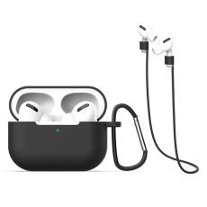 AirPods Pro Strap och Silikonskal med krok - Svart