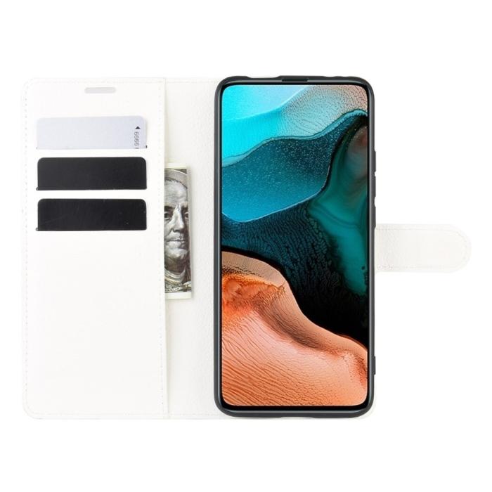 Bild 4, Xiaomi Poco F2 Pro - Litchi Plånboksfodral - Vit