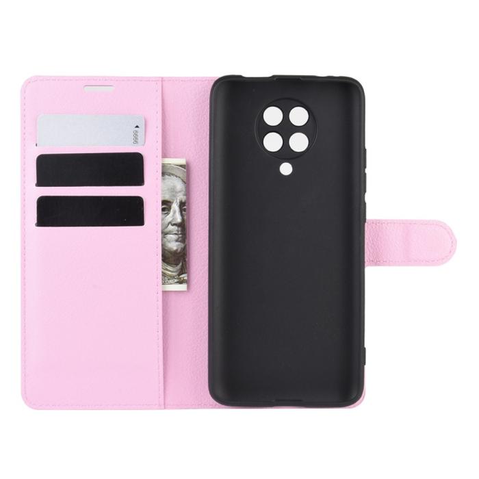 Bild 3, Xiaomi Poco F2 Pro - Litchi Plånboksfodral - Ljus Rosa
