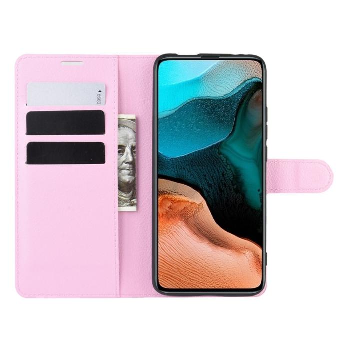 Bild 4, Xiaomi Poco F2 Pro - Litchi Plånboksfodral - Ljus Rosa