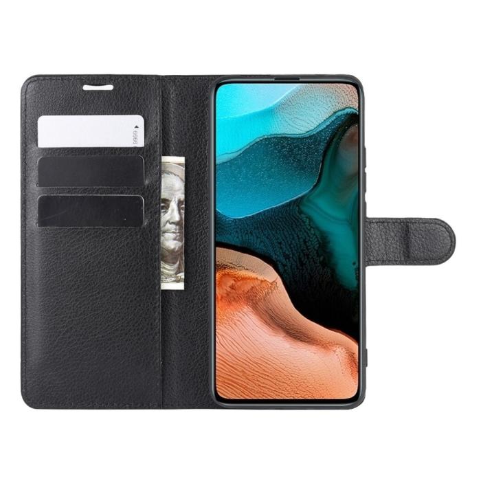 Bild 4, Xiaomi Poco F2 Pro - Litchi Plånboksfodral - Svart