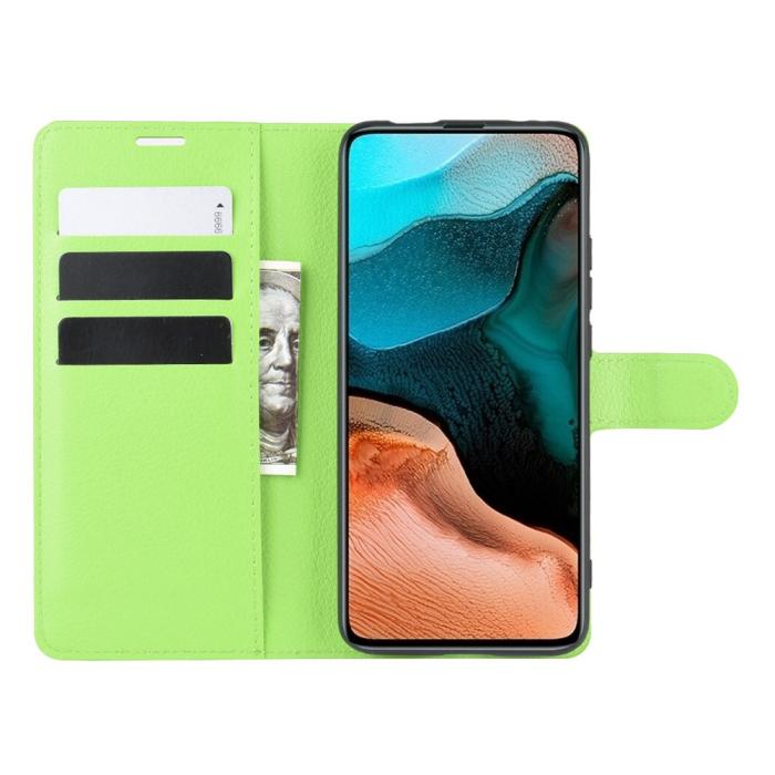 Bild 4, Xiaomi Poco F2 Pro - Litchi Plånboksfodral - Grön