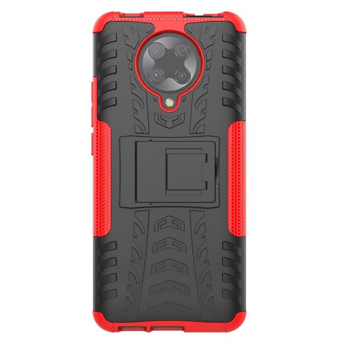 Bild 3, Xiaomi Poco F2 Pro - Stöttåligt Skal med Stöd - Röd