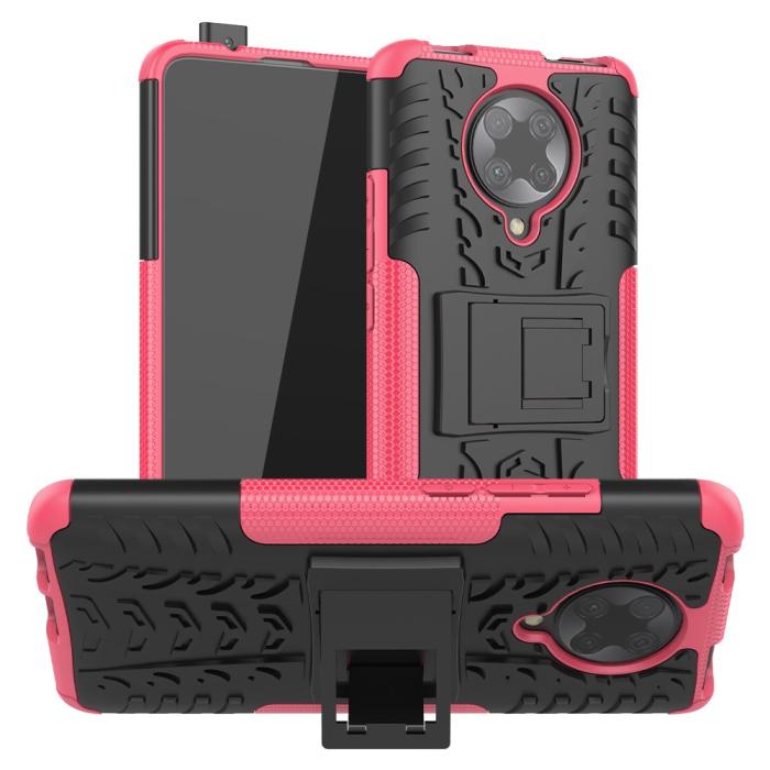 Bild 1, Xiaomi Poco F2 Pro - Stöttåligt Skal med Stöd - Rosa