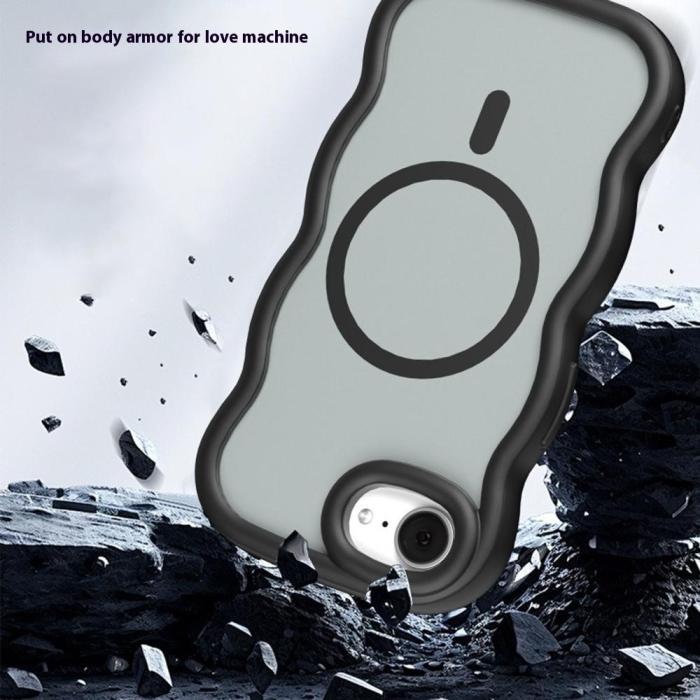 Bild 2, iPhone 17e / 16e Skal MagSafe Wavy Matt Grå