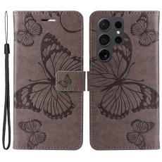 Samsung Galaxy S24 Ultra Fodral Butterfly Grå