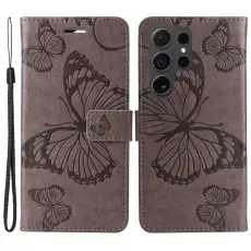 Samsung Galaxy S24 Ultra Fodral Butterfly Grå
