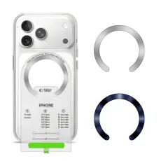 Tech-Protect 2-PACK Magnetisk MagSafe Ring Bl&aring; / Silver