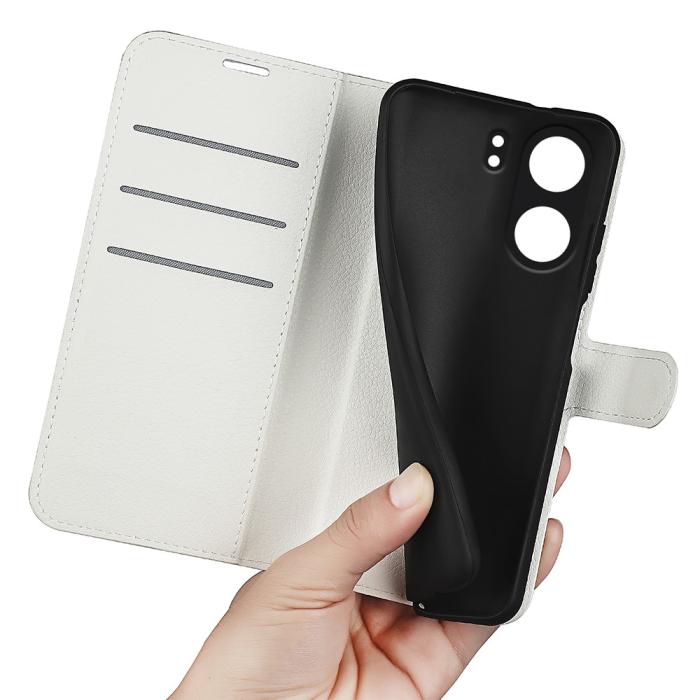 Bild 4, Xiaomi Redmi 13C 4G Fodral Litchi Läder Vit