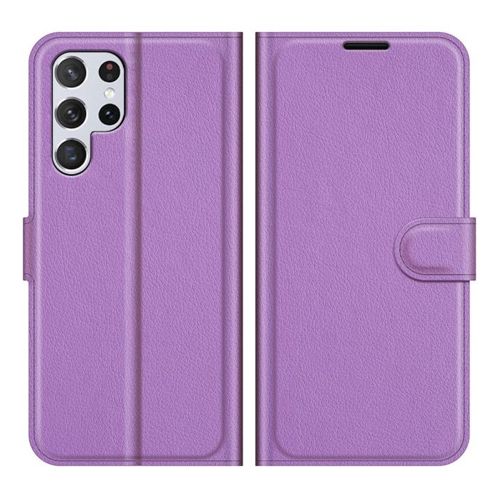 Bild 1, Samsung Galaxy S22 Ultra Fodral Litchi Läder Lila