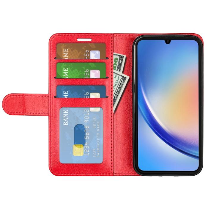 Bild 2, Samsung Galaxy A35 5G Fodral Crazy Horse Läder Röd