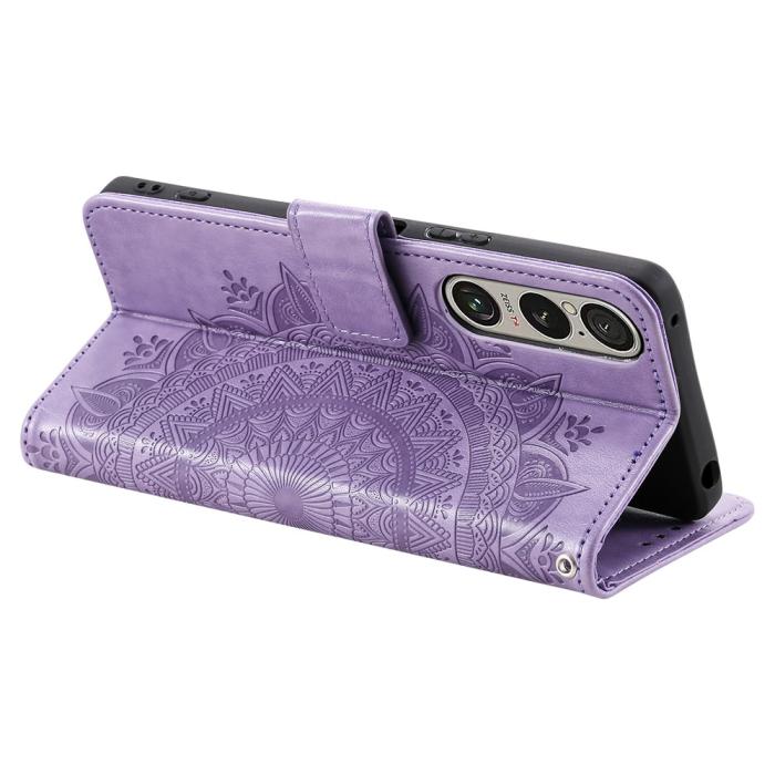 Bild 4, Sony Xperia 1 VII Fodral Mandala Läder Lila