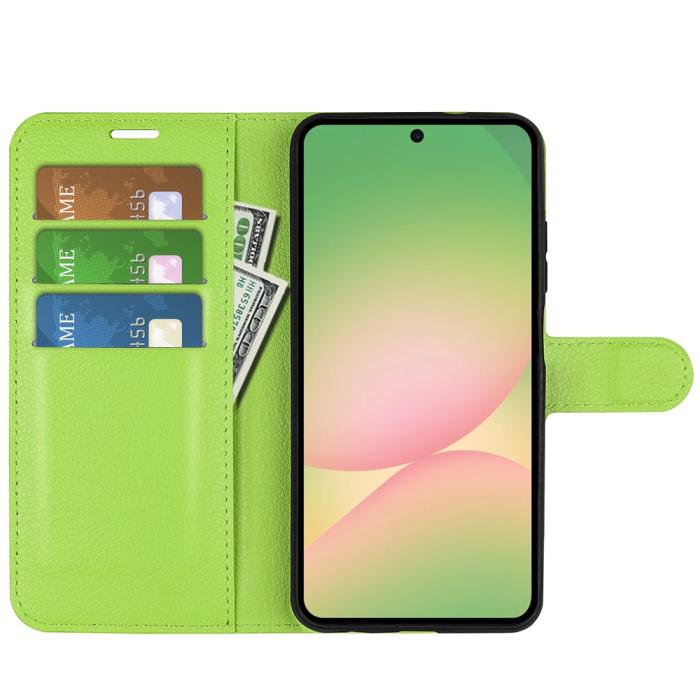 Bild 2, Samsung Galaxy A57 5G Fodral Litchi Läder Grön