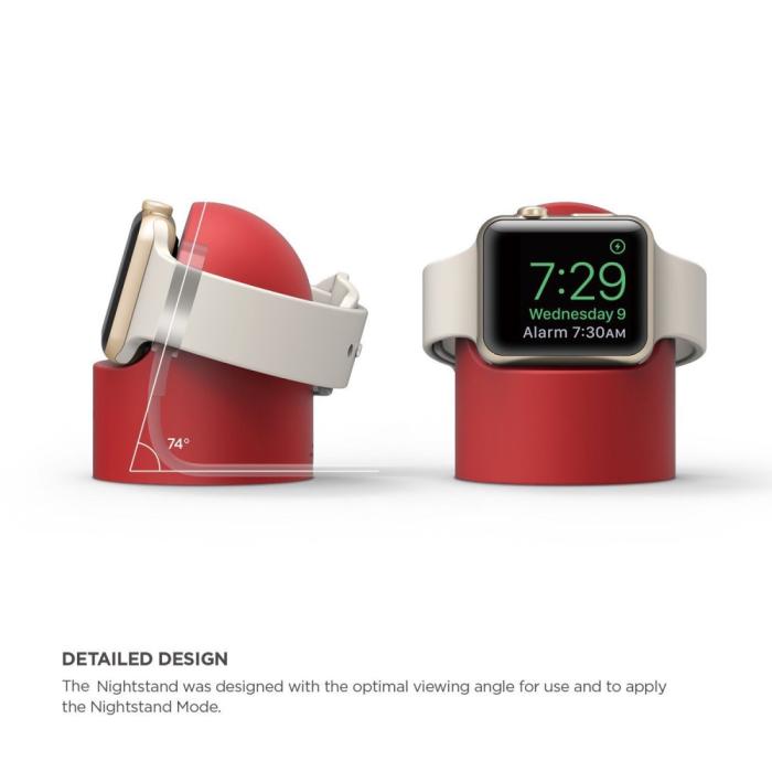 Bild 5, Apple Watch Silikon Stativ Röd