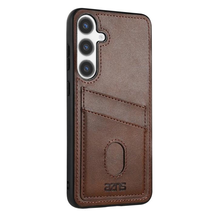 Bild 2, AZNS Samsung Galaxy S25 Skal Med Kortfack Läder Brun
