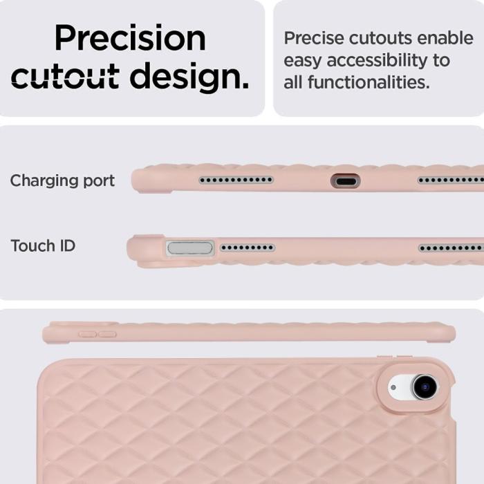 Bild 6, iPad Air 2025-2020 Skal Diamond Textur TPU Rosa