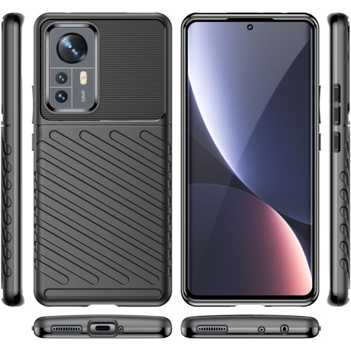 Bild 2, Xiaomi 12 Pro Skal Twill Textur Svart