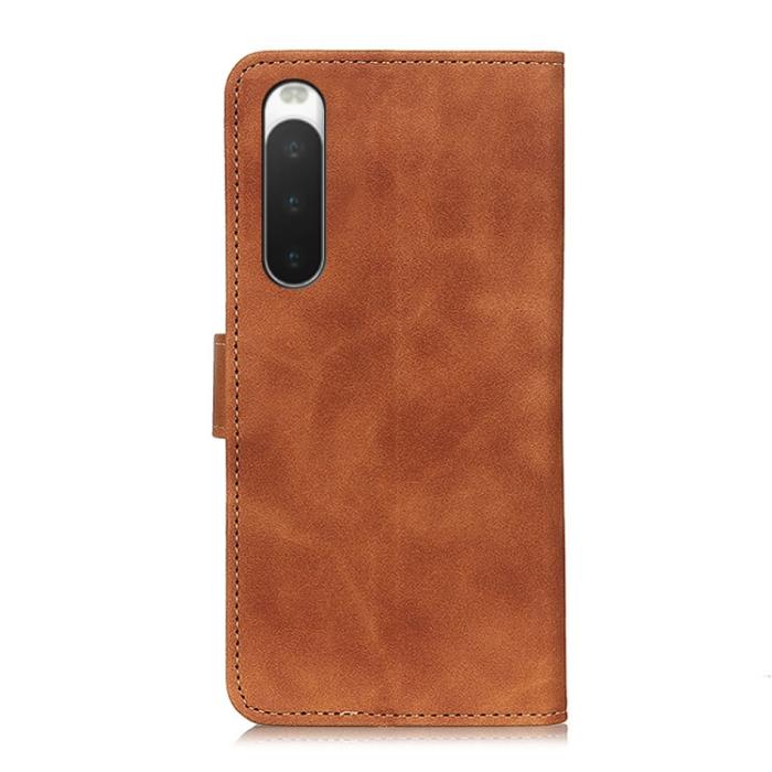 Bild 3, KHAZNEH Sony Xperia 10 IV Fodral Retro Läder Brun