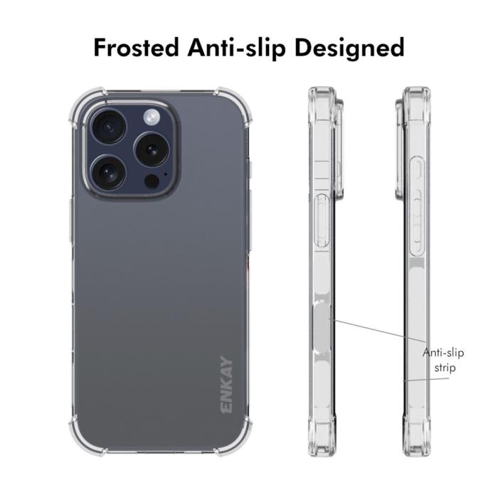 Bild 4, ENKAY iPhone 16 Pro Skal Shockproof Transparent
