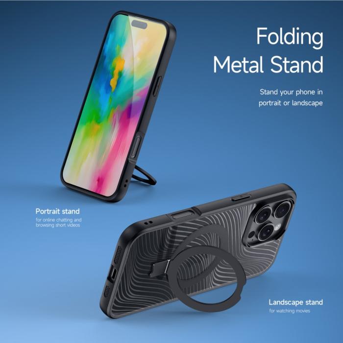 Bild 4, DUX DUCIS iPhone 16 Pro Skal MagSafe Aimo Series Kickstand Svart