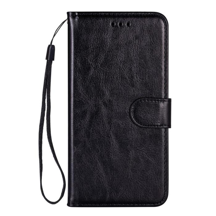 Bild 3, iPhone 13 Pro Max Fodral Crazy Horse Läder Svart