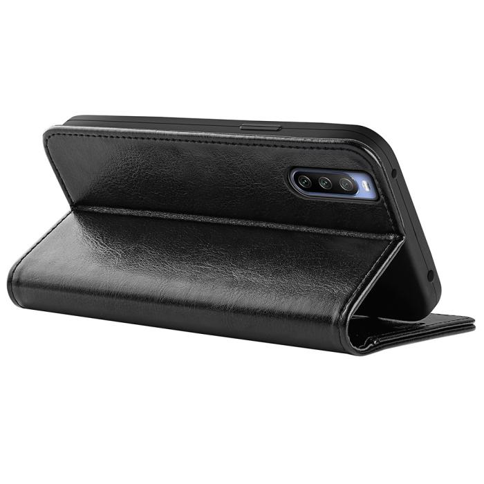 Bild 5, Sony Xperia 10 IV Fodral Crazy Horse Läder Svart