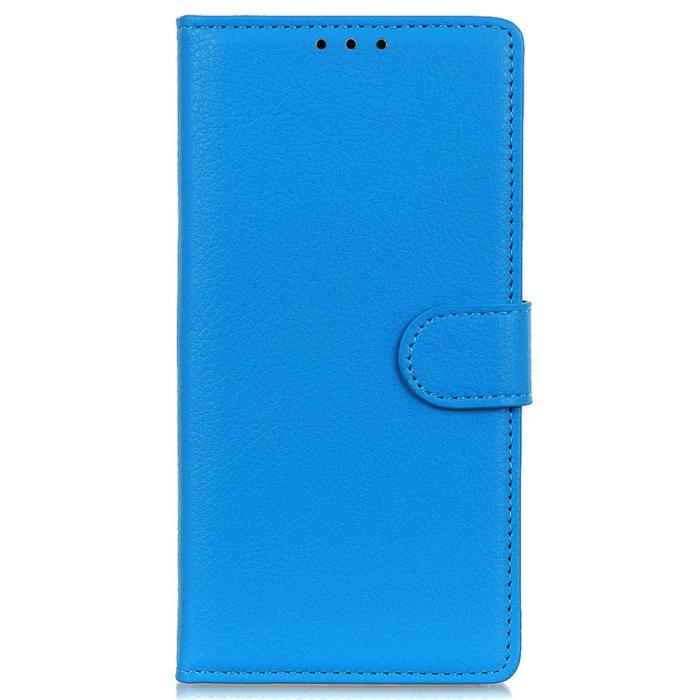 Bild 2, Motorola Moto E20 / E40 Fodral Litchi Textur Blå