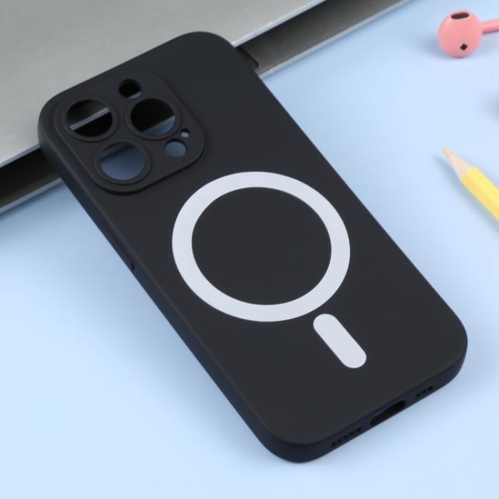 Bild 2, iPhone 14 Pro Skal Liquid MagSafe Silikon Svart