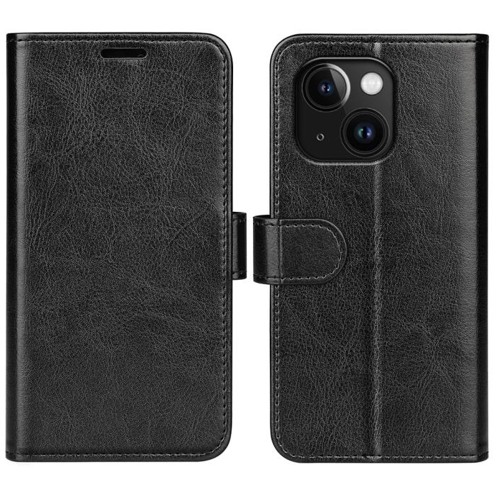 Bild 1, iPhone 15 Plus Fodral Crazy Horse Läder Svart
