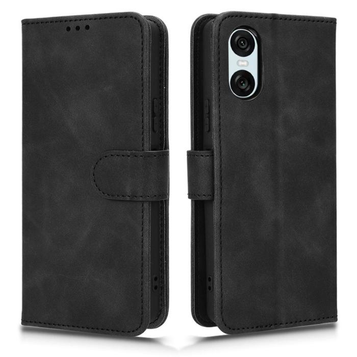 Bild 1, Sony Xperia 10 VI Fodral Skin Touch Läder Fodral Svart