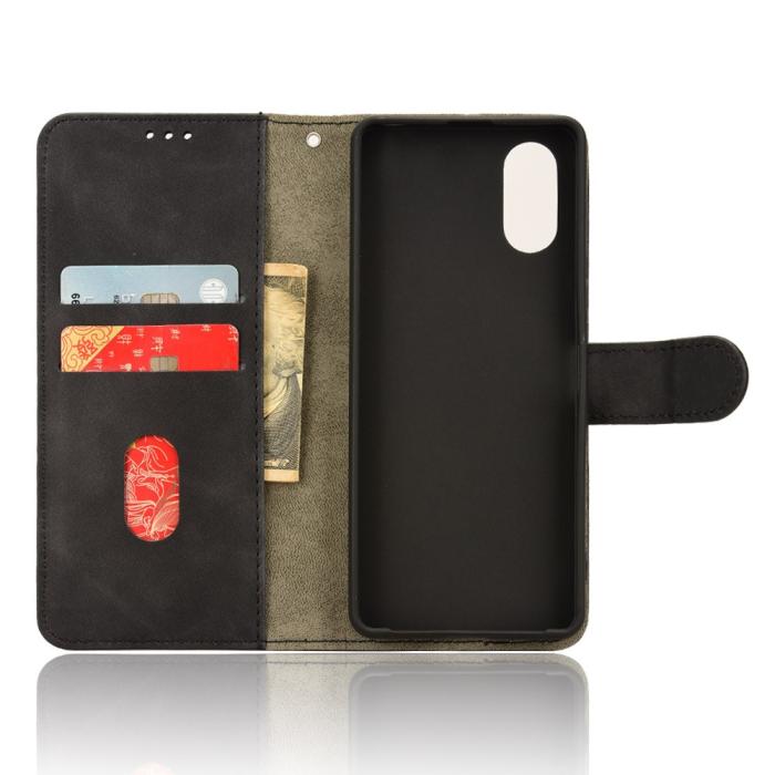 Bild 4, Sony Xperia 10 VI Fodral Skin Touch Läder Fodral Svart