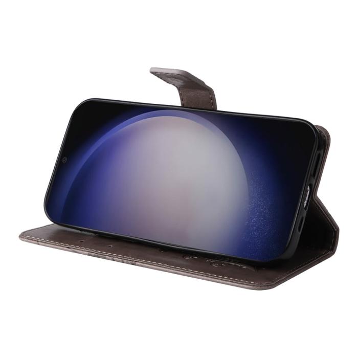 Bild 3, Samsung Galaxy S24 Fodral Fjäril Tryck Grå