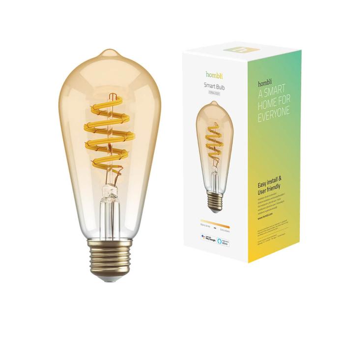 Bild 3, Hombli Smart Lampa Glödtråd E27 ST64-Bärnsten CCT