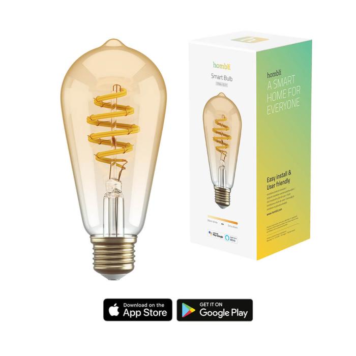 Bild 4, Hombli Smart Lampa Glödtråd E27 ST64-Bärnsten CCT