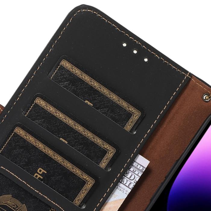 Bild 6, iPhone 15 Pro Max Fodral RFID Äkta Läder Svart