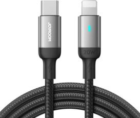 Joyroom 1.2m 20W PD USB-C - Lightning Nylonkabel Svart