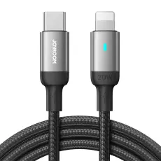 Joyroom 2m 20W PD USB-C - Lightning Nylonkabel Svart