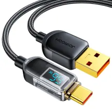 Joyroom 1.2m 66W USB-C Nylonkabel Svart