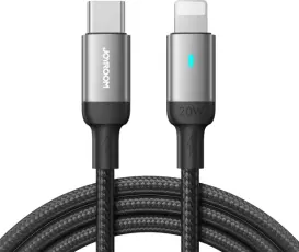 Joyroom 1.2m 20W PD USB-C - Lightning Nylonkabel Svart