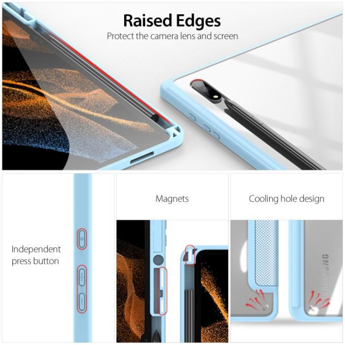 Bild 3, DUX DUCIS Galaxy Tab S8 Ultra Fodral TOBY Tri-Fold Blå