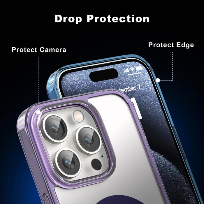 Bild 4, ColorPop iPhone 15 Pro Max Skal CH MagSafe Transparent/Titanium
