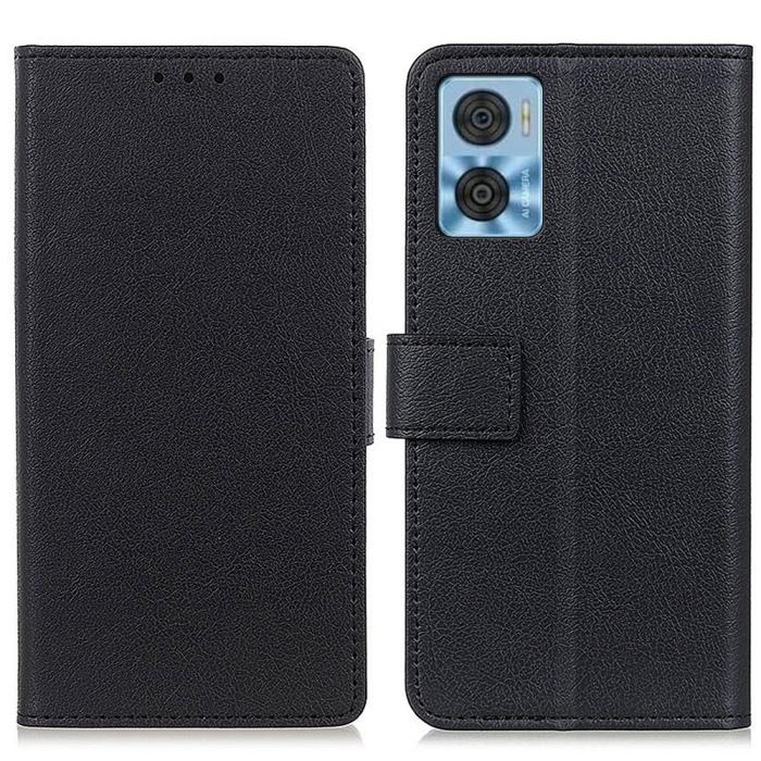 Bild 1, Motorola Moto E22i Fodral Läder Svart